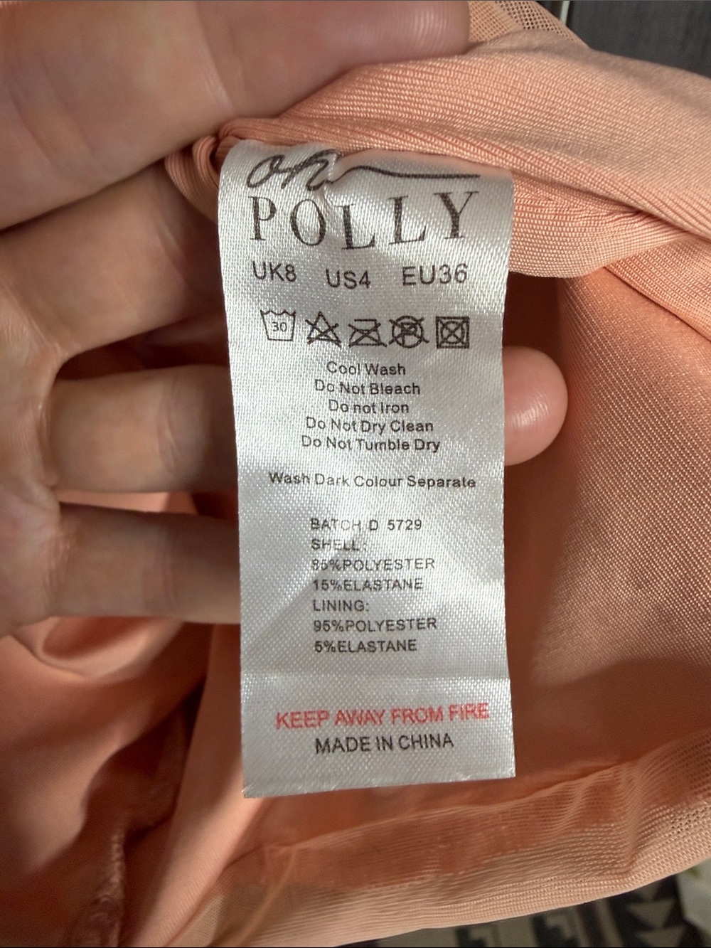 Oh Polly Peach Ruched Bodycon Mini Dress | Corset Mesh Going Out Party Dress - Picture 5 of 6